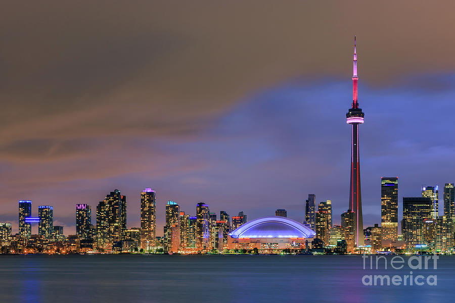 Skyscraper Photograph - Toronto Skyline after sunset #1 by Henk Meijer Photography
