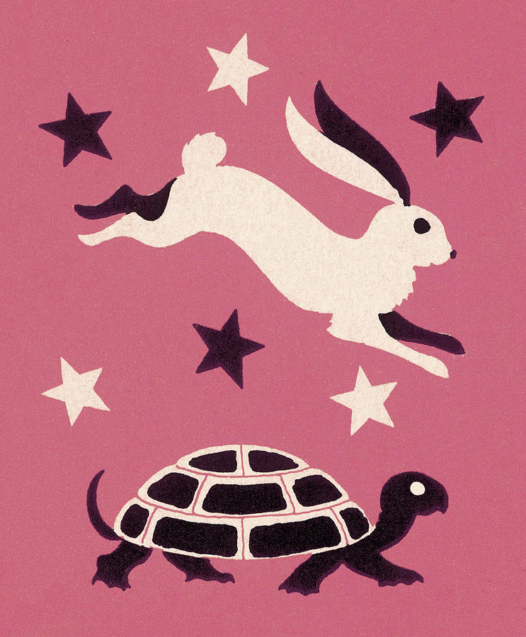 Turtle Drawing - Tortoise and Hare #1 by CSA Images