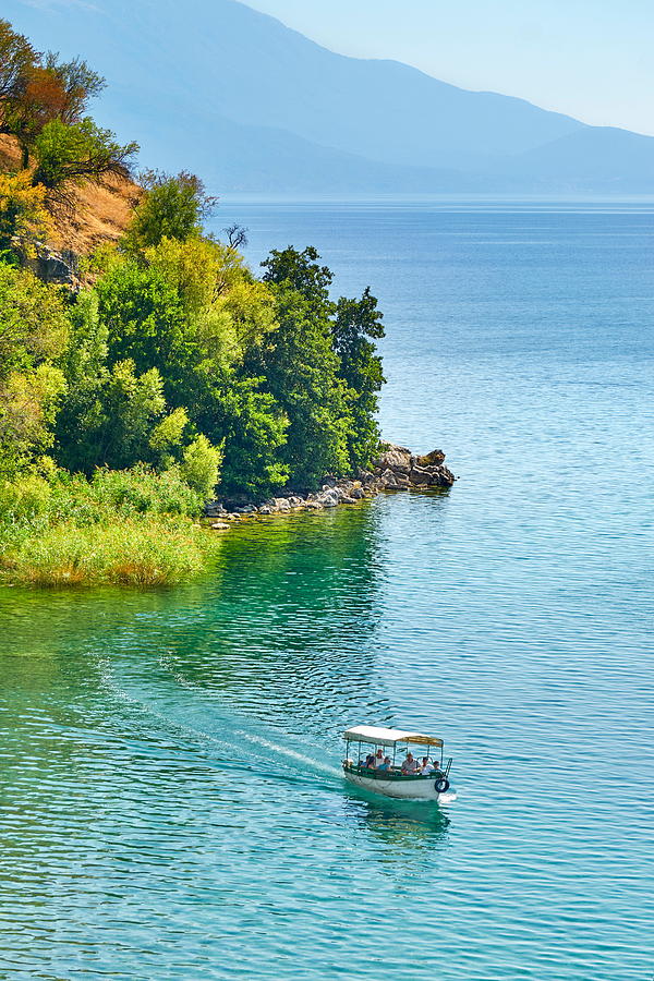 Nature Photograph - Tourist Boat On The Ohrid Lake #1 by Jan Wlodarczyk