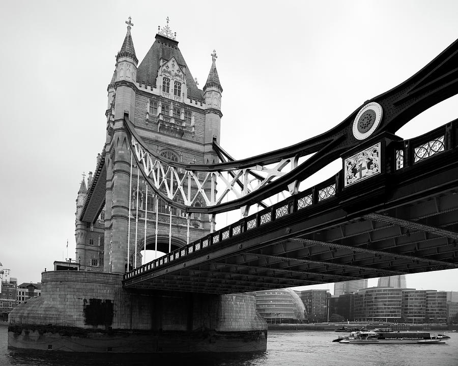 Tower Bridge in Black and White #1 Photograph by Ian Middleton