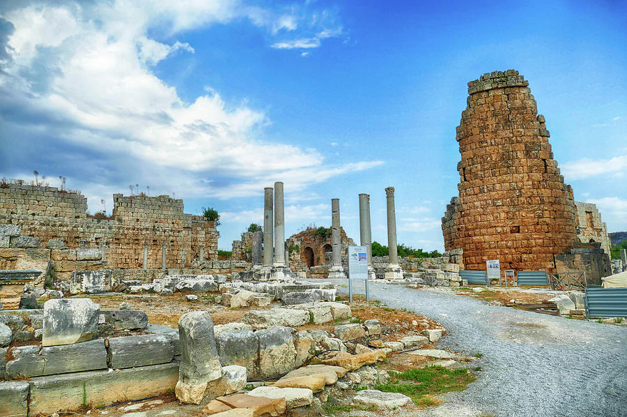 Tower of the Hellenistic Gate of  Perge #1 Photograph by Steve Estvanik