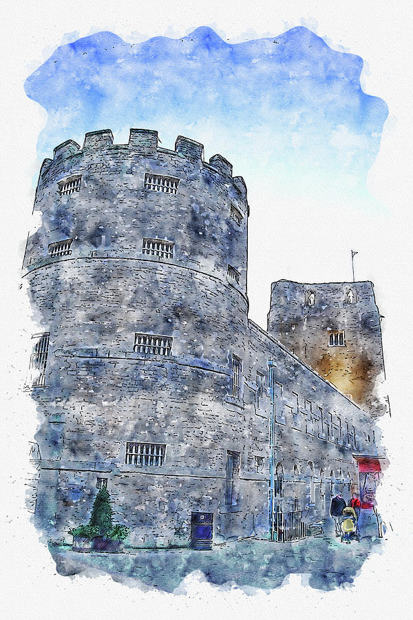 Tower #watercolor #sketch #tower #castle #1 Digital Art by TintoDesigns