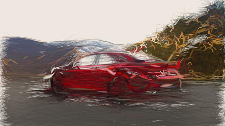 Toyota Avalon TRD Drawing #2 Digital Art by CarsToon Concept