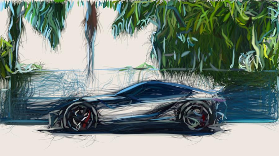 Toyota FT 1 Graphite Drawing #2 Digital Art by CarsToon Concept