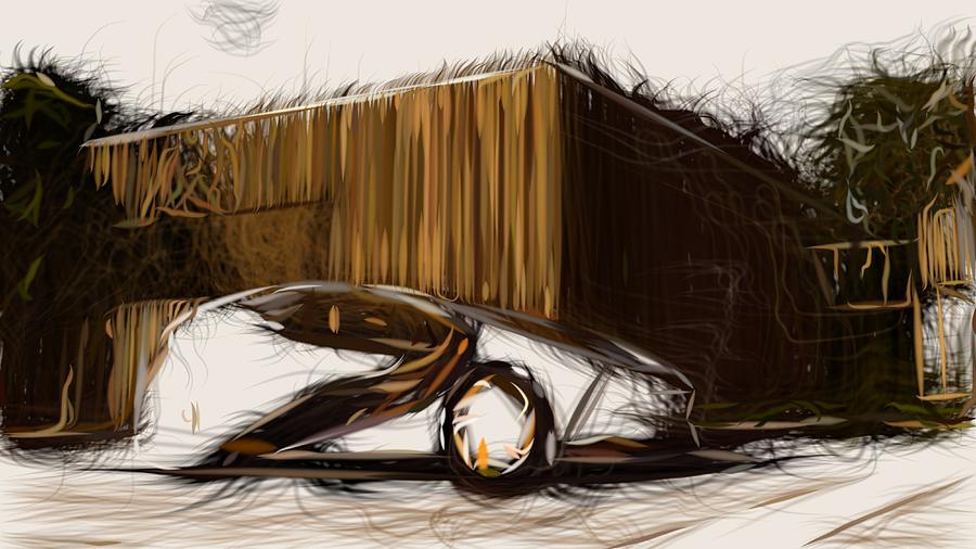 Toyota i Drawing #2 Digital Art by CarsToon Concept