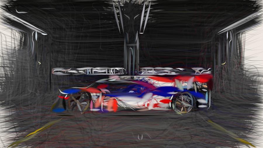 Toyota TS040 Hybrid Drawing #2 Digital Art by CarsToon Concept