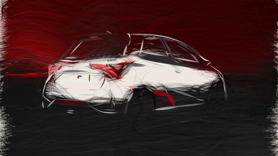 Toyota Yaris GRMN Drawing #2 Digital Art by CarsToon Concept