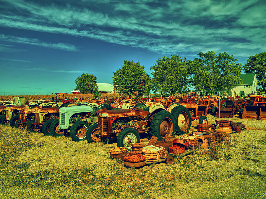 Fall Photograph - Tractor Junkyard #1 by Mountain Dreams