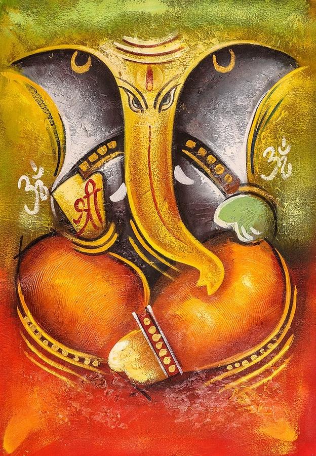 Sketch of lord ganesha or vinayaka editable outline illustration • wall  stickers ganesh, indian, elephant | myloview.com