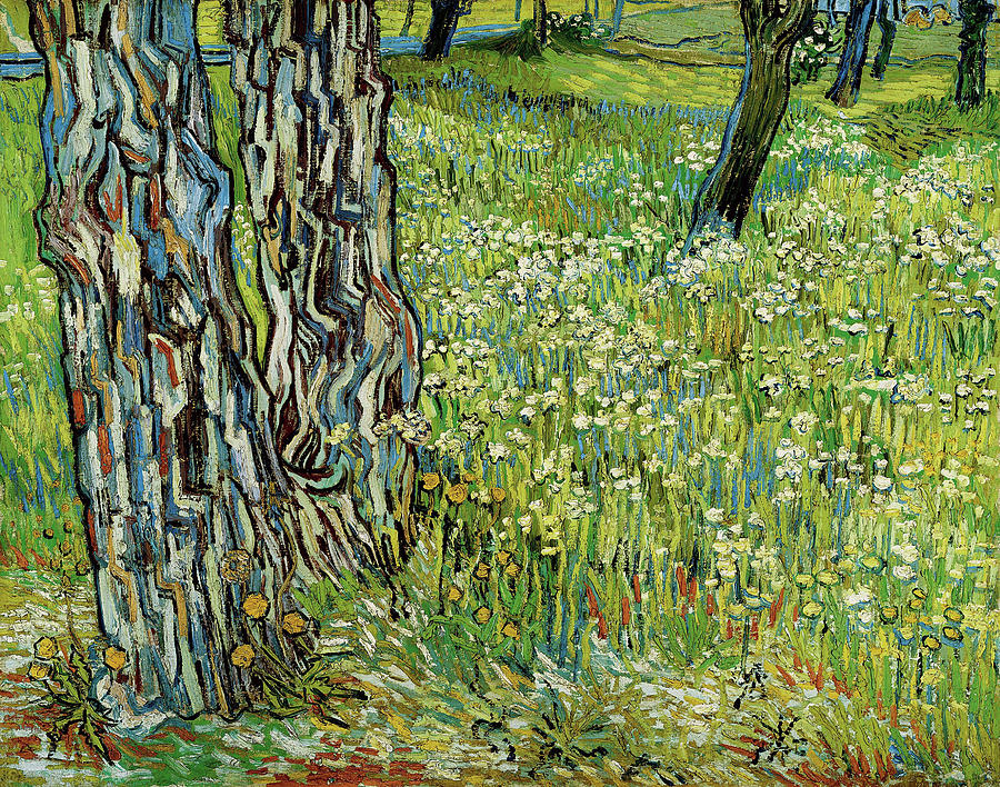 Vincent Van Gogh Painting - Tree trunks in the grass #1 by Vincent van Gogh