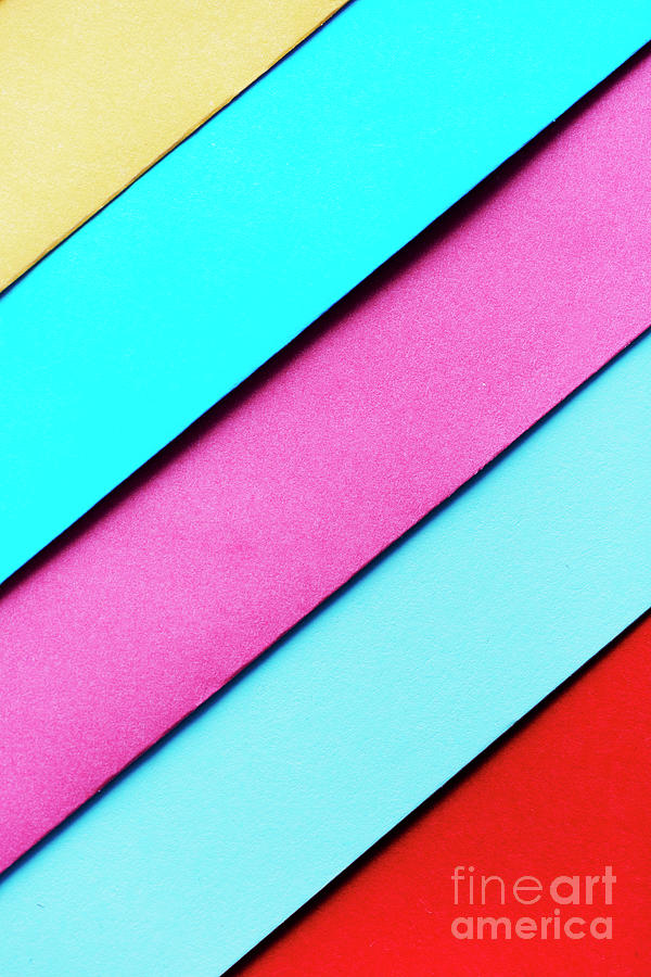 Trendy pastel colors in geometry shape flat lay. Colorful rainbo Photograph by Jelena Jovanovic