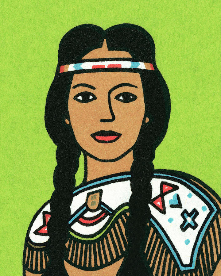Vintage Drawing - Tribal woman #1 by CSA Images