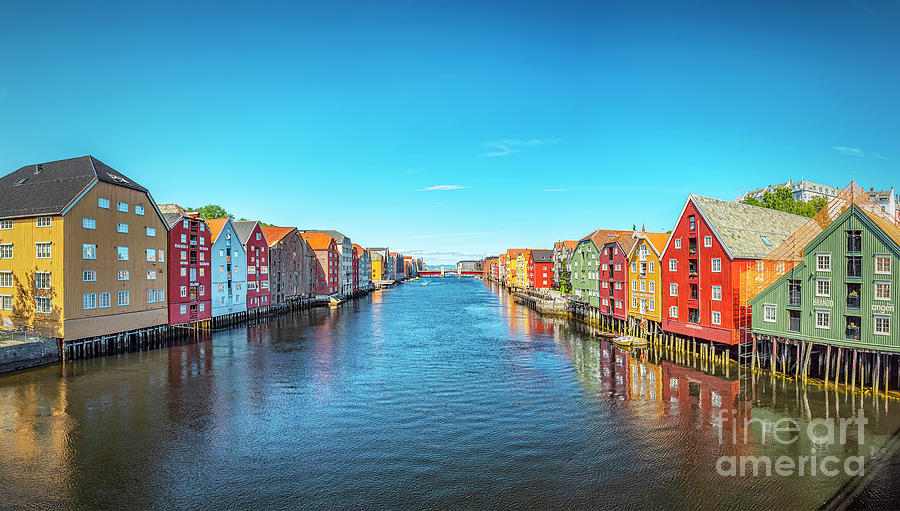 Trondheim River Nidelva Dockside Warehouses #1 Photograph by Antony ...