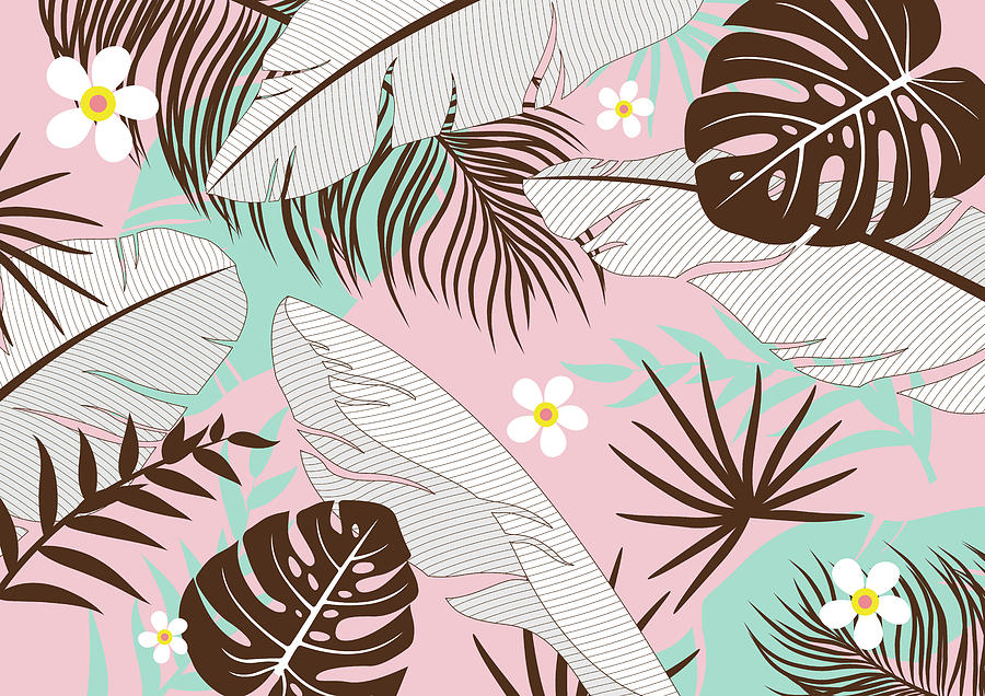 Tropical leaves background Digital Art by Natee Srisuk - Fine Art America