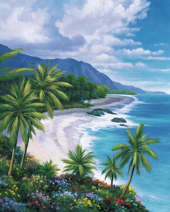 Tropical Paradise 1 #1 Painting by John Zaccheo
