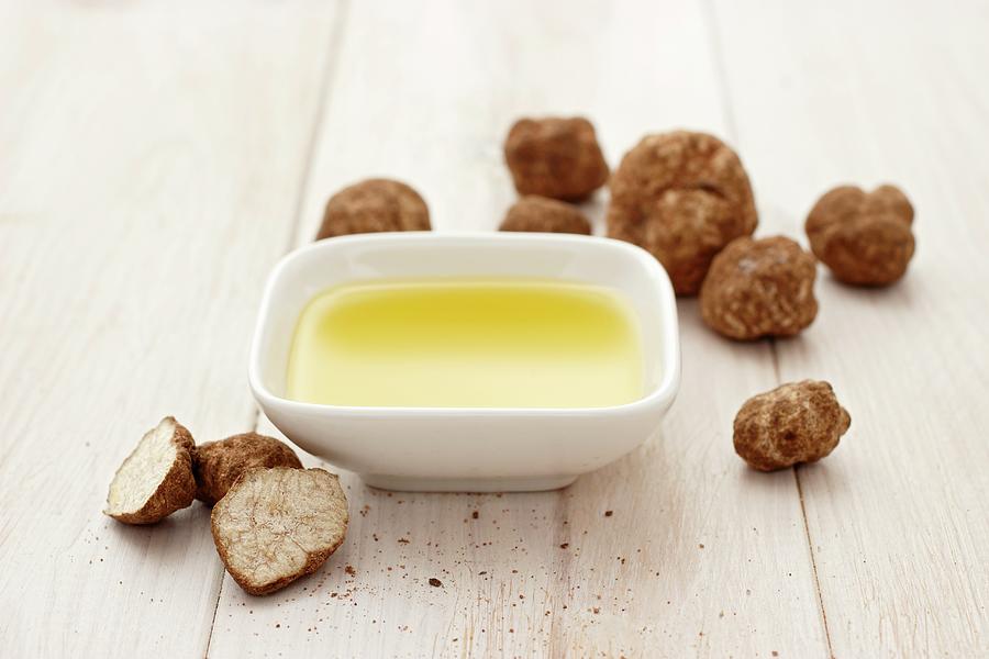 Truffle Oil And Fresh Truffles #1 Photograph by Petr Gross