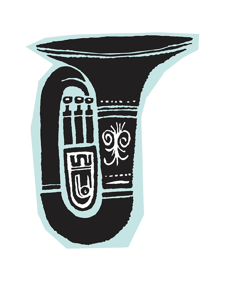 Music Drawing - Tuba #1 by CSA Images