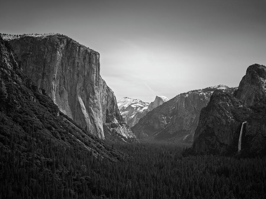 Yosemite National Park Photograph - Tunnel View Bw 2 #1 by Moises Levy