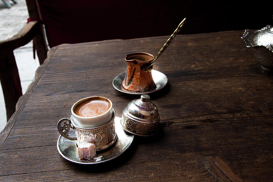 Turkey, Marmara, Istanbul, Traditional Turkish Coffee #1 Digital Art by Anna Serrano