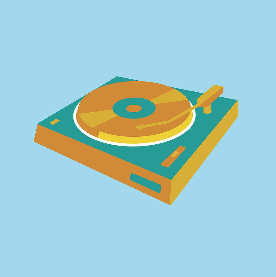Music Drawing - Turntable #1 by CSA Images