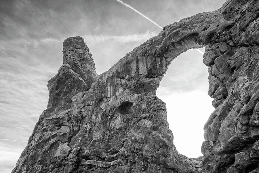 Turret Arch In Arches National Park Black And White Art Photograph