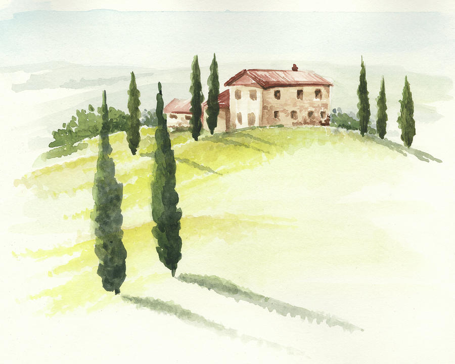 Landscape Painting - Tuscan Villa I #1 by Jennifer Paxton Parker