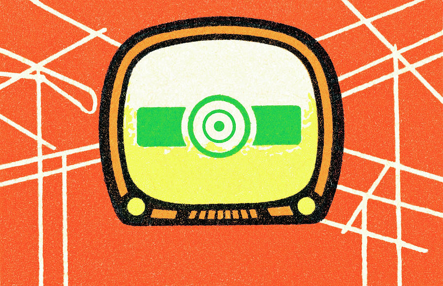 Vintage Drawing - Tv #1 by CSA Images