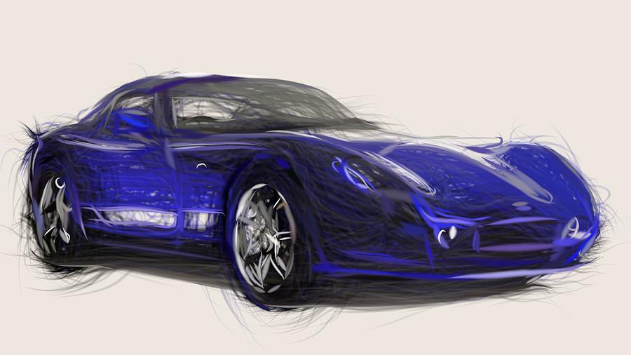 TVR Tuscan S Draw #1 Digital Art by CarsToon Concept