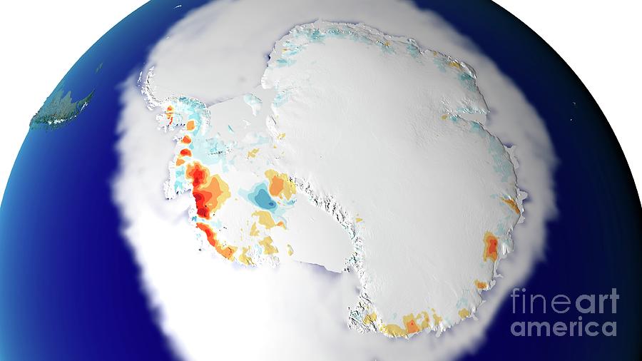Twenty-five Years Of Antarctic Ice Loss #1 Photograph by Nasas Scientific Visualization Studio/science Photo Library