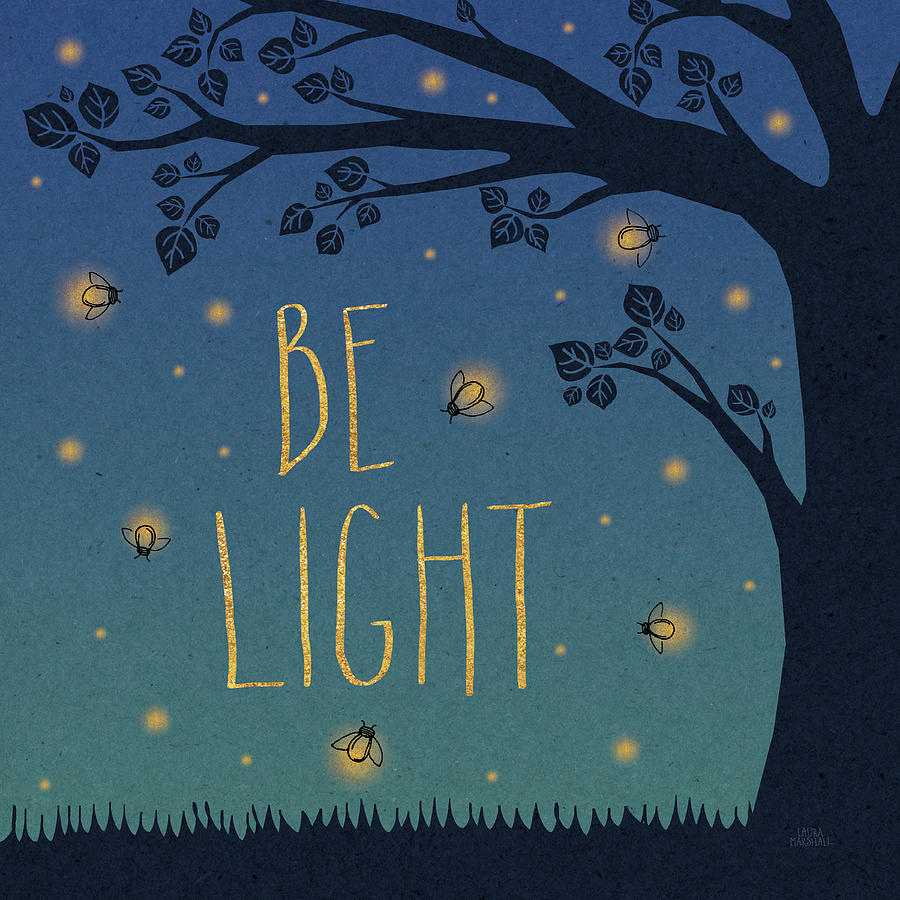 Inspirational Painting - Twilight Fireflies Iv #1 by Laura Marshall