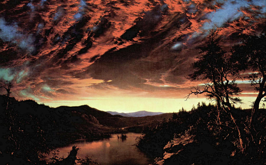 Thomas Cole Painting - Twilight in the Wilderness by Frederic Edgar Church