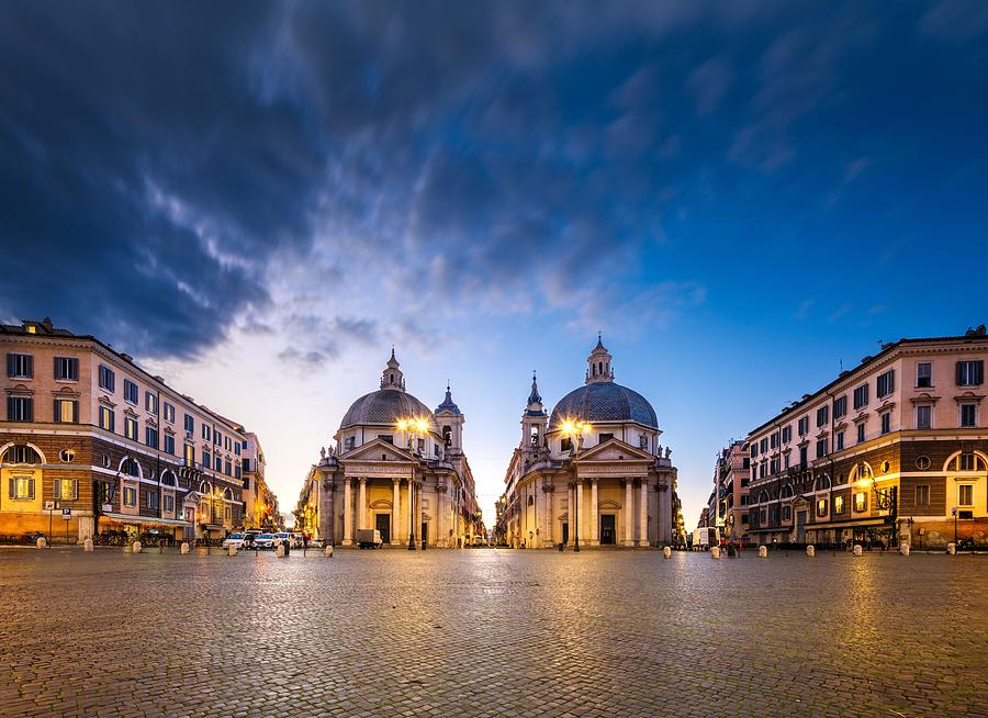 Architecture Photograph - Twin Churches Of Piazza Del Popolo #1 by Sean Pavone