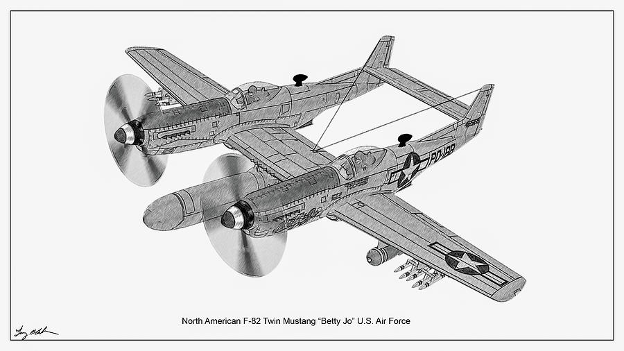 Twin Mustang Sketch by Tommy Anderson Twin Mustang Sketch by Tommy Anderson