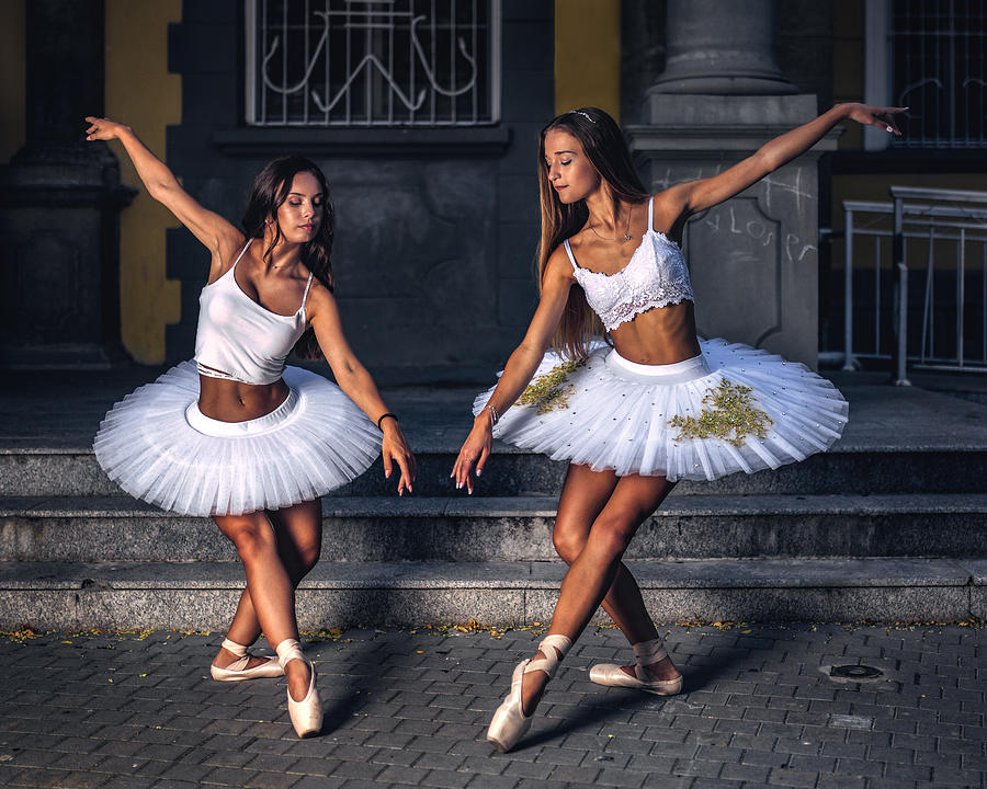 Two Ballerinas Photograph by Vasil Nanev