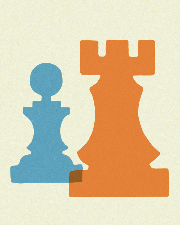 Chess Drawing - Two Chess Pieces #1 by CSA Images