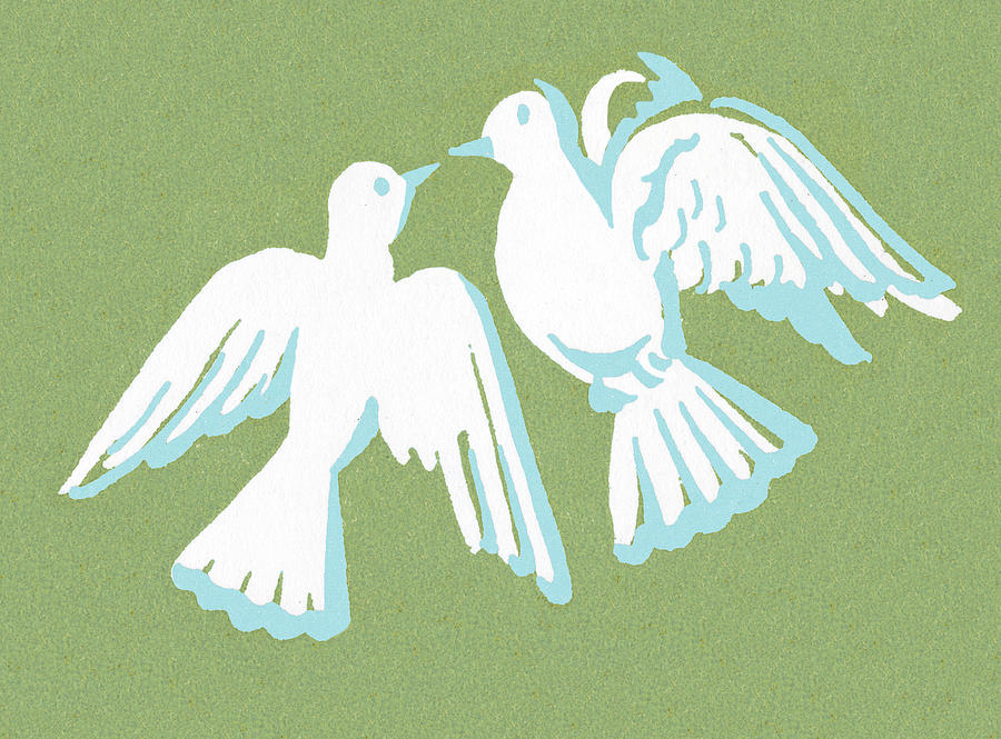 Two Doves Drawing by CSA Images - Fine Art America