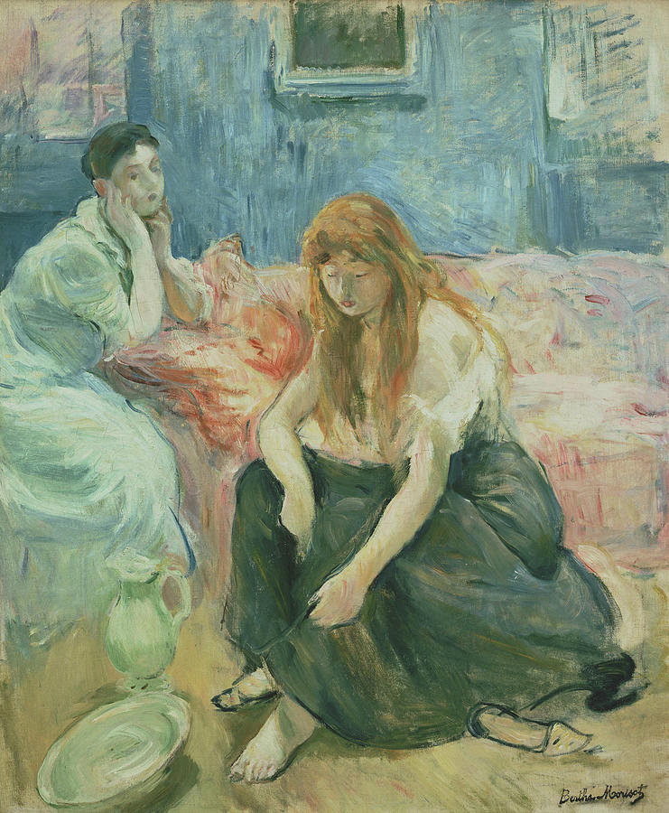 Berthe Morisot Painting - Two Girls #1 by Berthe Morisot