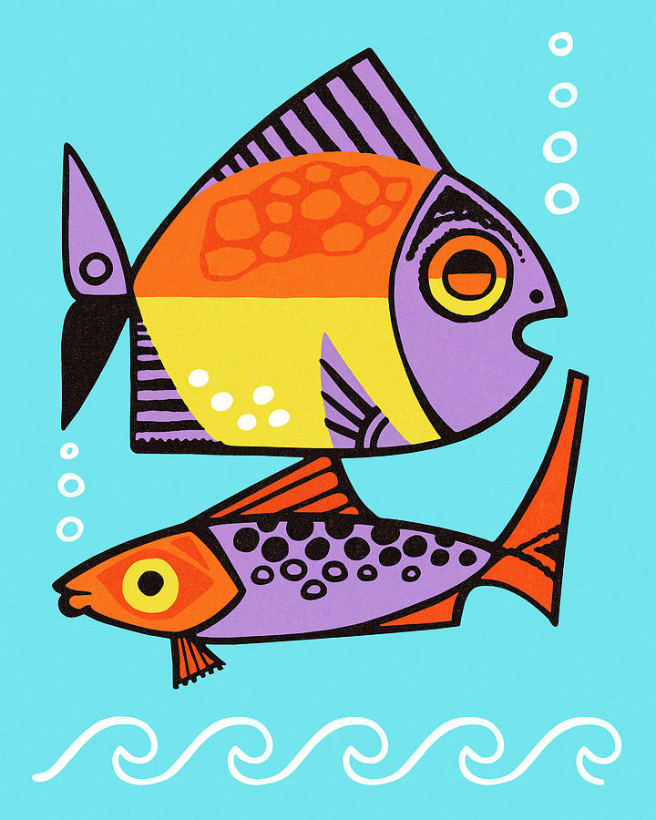 Fish Drawing - Two Tropical Fish #1 by CSA Images
