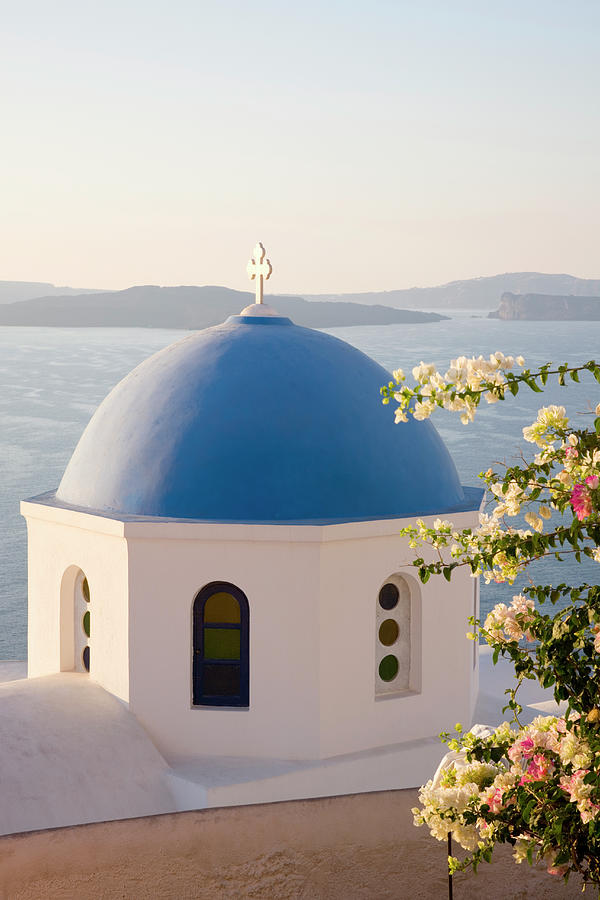Typical Blue-domed Church, Oia #1 Photograph by David C Tomlinson