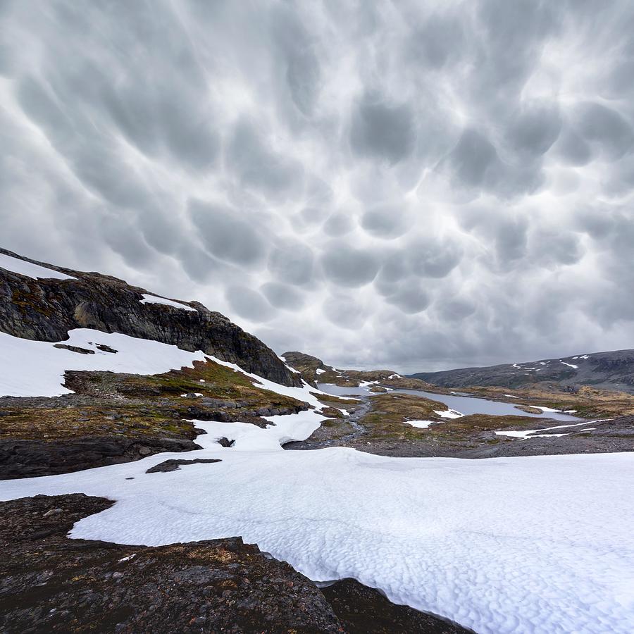 Nature Photograph - Typical Norwegian Landscape With Snowy #1 by Ivan Kmit