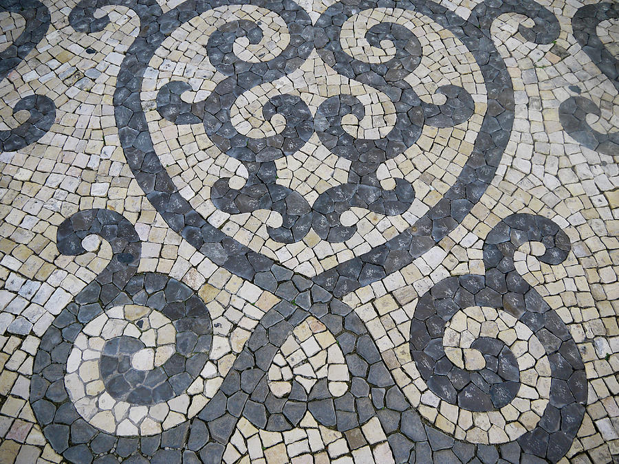 Typical Portuguese mosaic pavement  #1 Photograph by Tosca Weijers