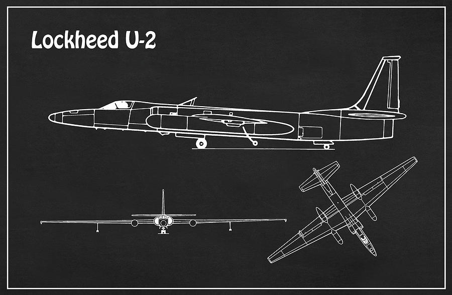 Lockheed U-2 Dragon Lady - Airplane Blueprint Drawing Plans - PL Drawing by SP JE Art