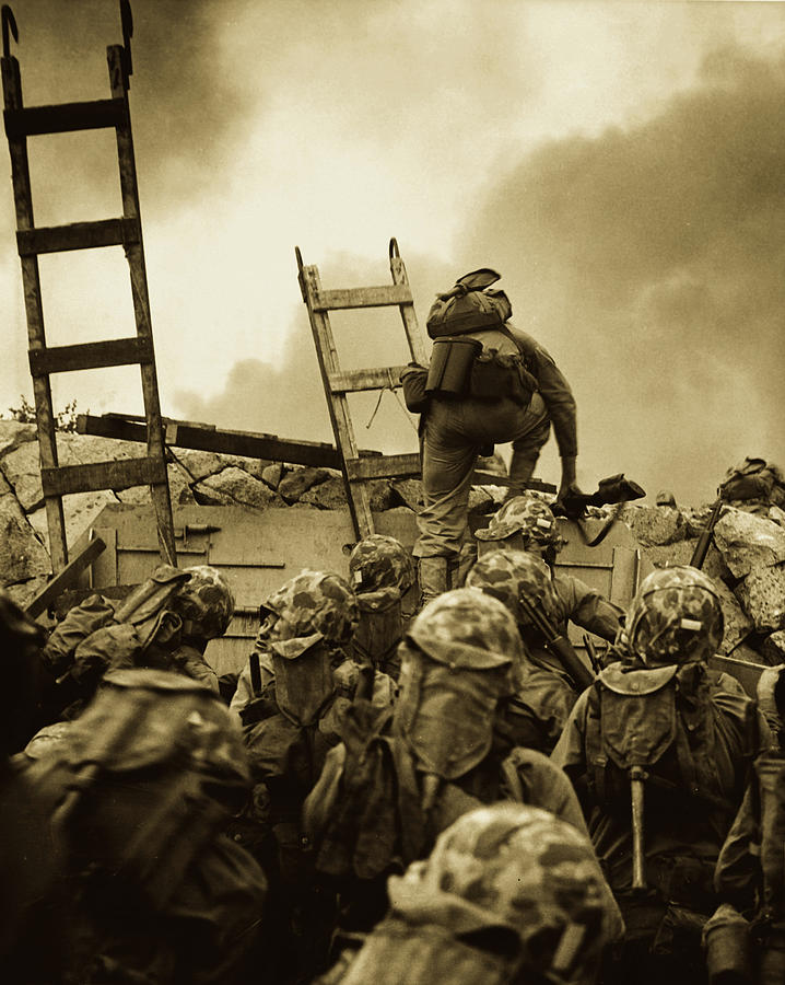 U S Marines Over The Wall At Inchon Photograph by Mountain Dreams ...