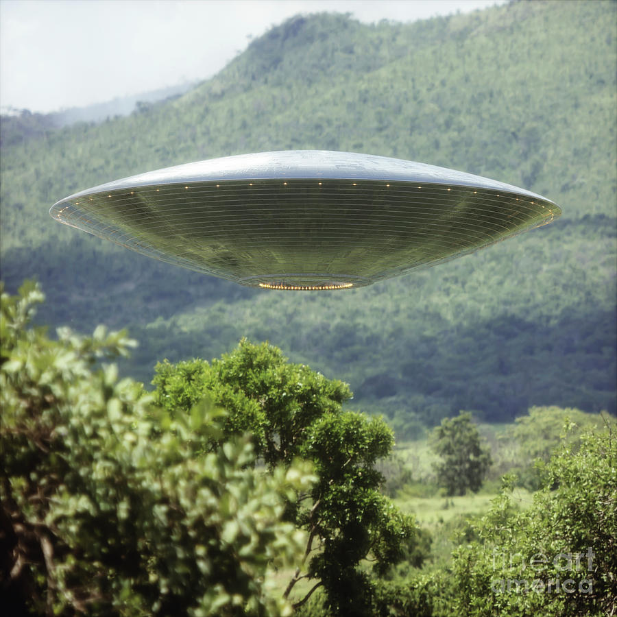 Ufo Above Trees #1 Photograph by Ktsdesign/science Photo Library