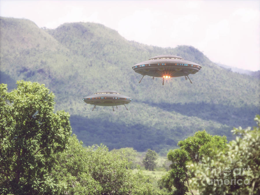 Ufos Above Trees #1 Photograph by Ktsdesign/science Photo Library