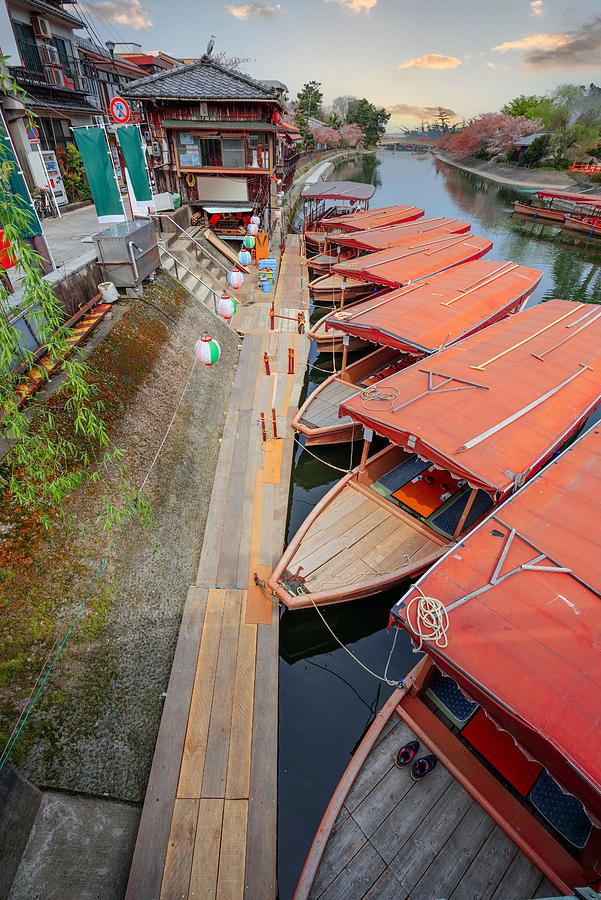 Boat Photograph - Uji, Japan On The Uji River With River #1 by Sean Pavone