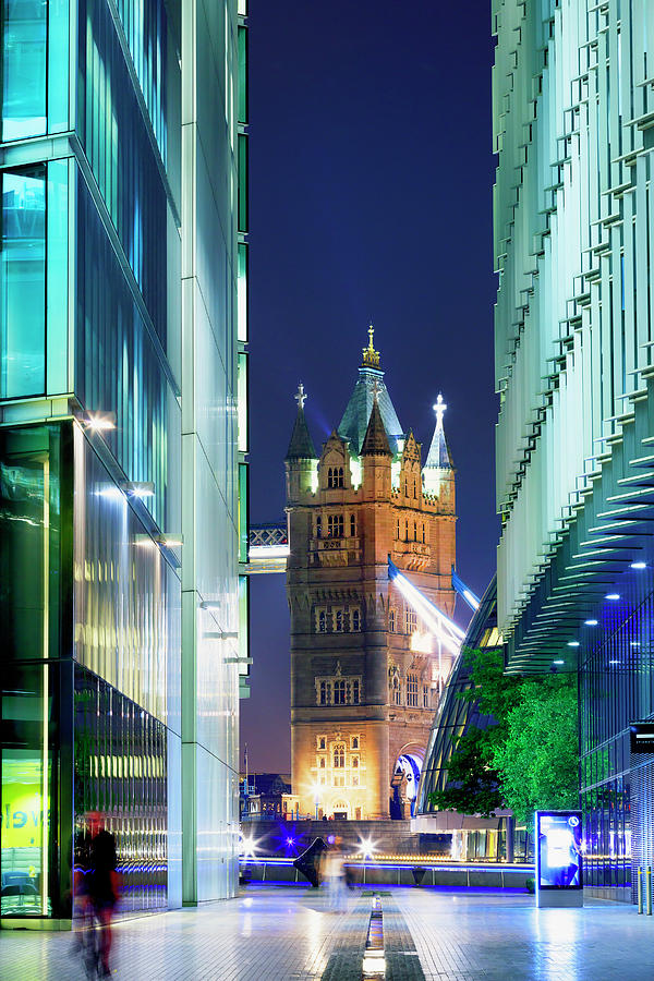 United Kingdom, England, London, Great Britain, City Of London, Tower Bridge By Night #1 Digital Art by Maurizio Rellini