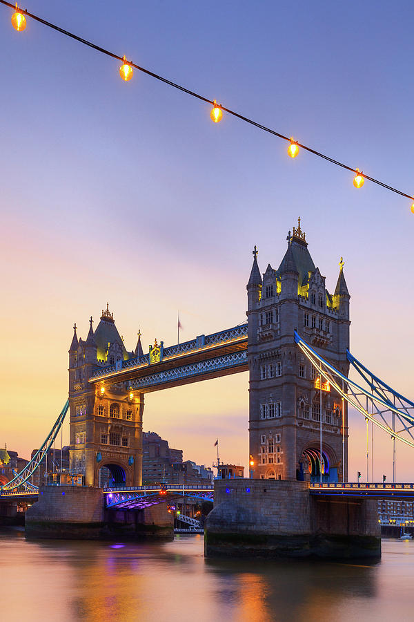 United Kingdom, England, London, Great Britain, Thames, City Of London, Tower Bridge, Tower Bridge By Night #1 Digital Art by Maurizio Rellini