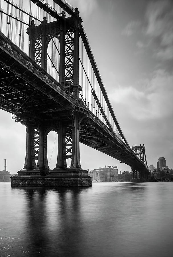 United States, New York City, Brooklyn, Dumbo, Manhattan Bridge, East River. #1 Digital Art by Olimpio Fantuz