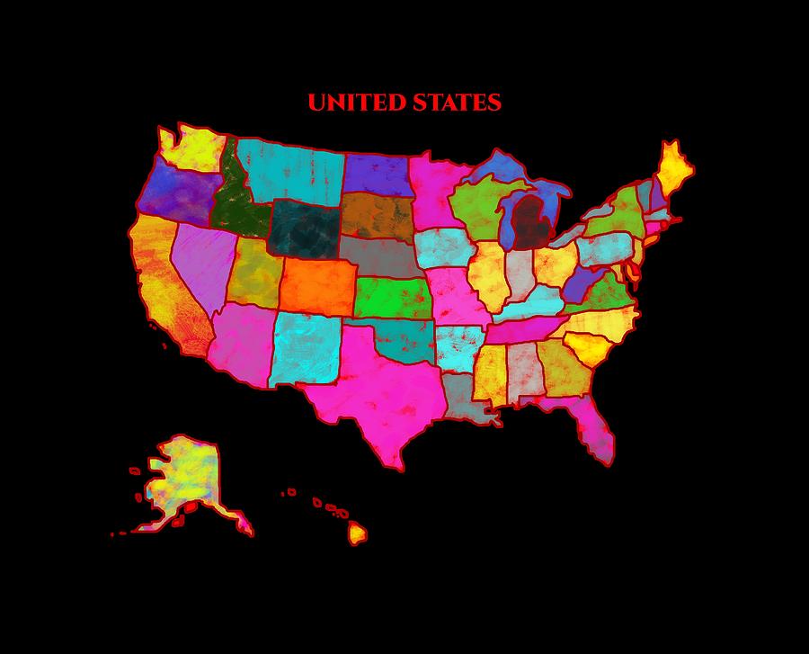 United States Of America Map Artist Singh Mixed Media By Artguru Official Maps Fine Art America 6620
